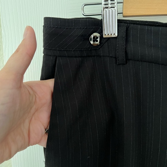 WHBM Wide Leg Black Pants with Pinstripes in size 8 Regular Dress Pant Trouser - Picture 4 of 7